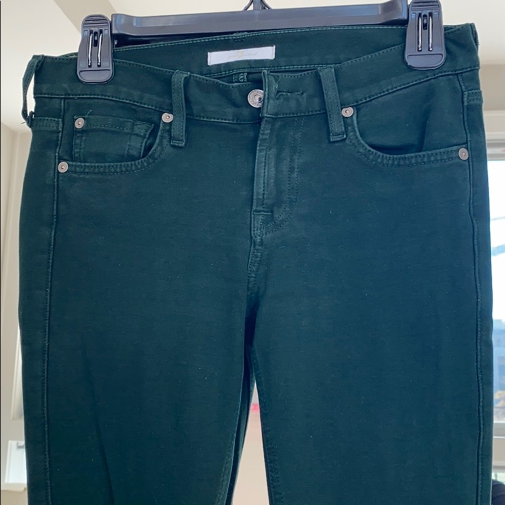 7 for all mankind green skinny pants